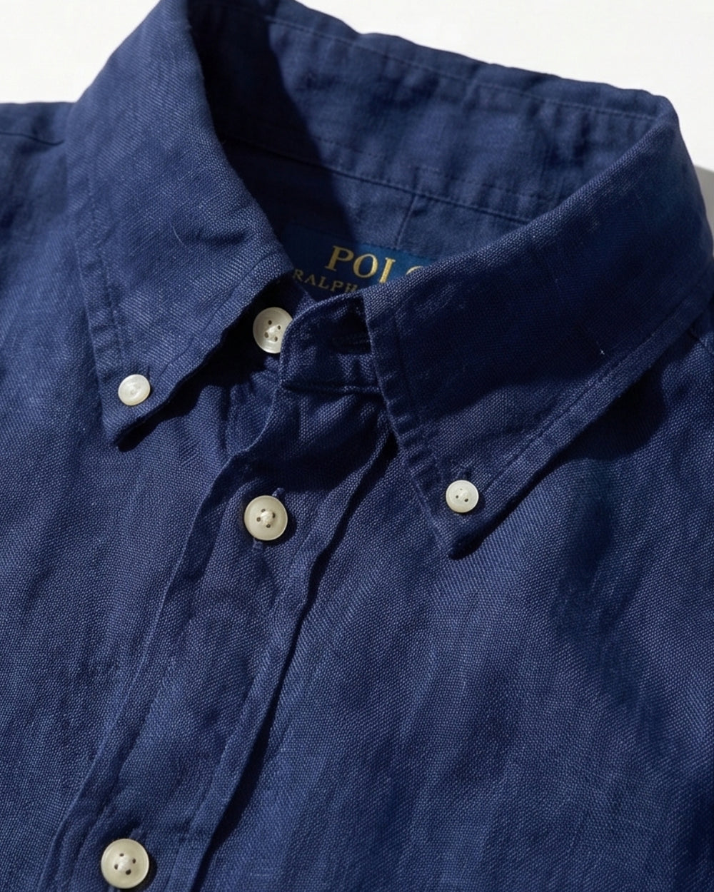 מכופתרת פשתן נייבי לוגו לבן Polo Ralph Lauren