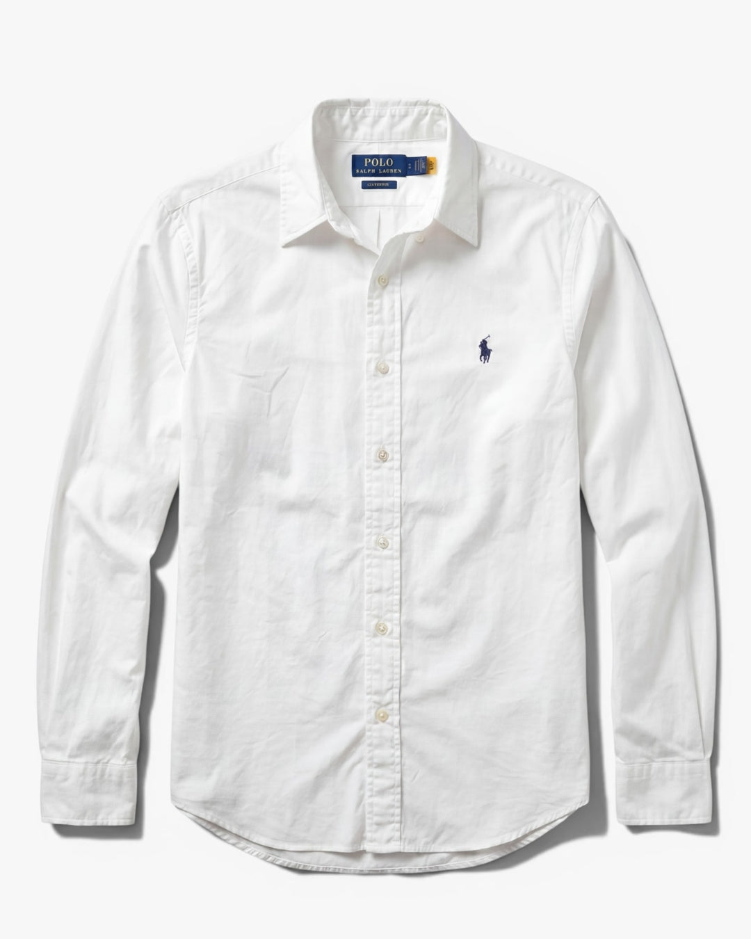 מכופתרת אוקספורד לבנה לוגו נייבי Polo Ralph Lauren