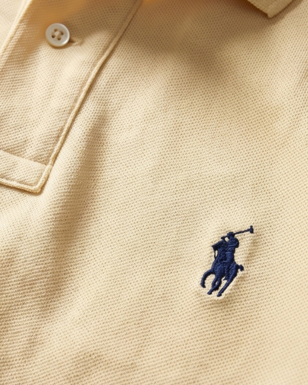 חולצת פולו צהוב חמאה לוגו נייבי Polo Ralph Lauren