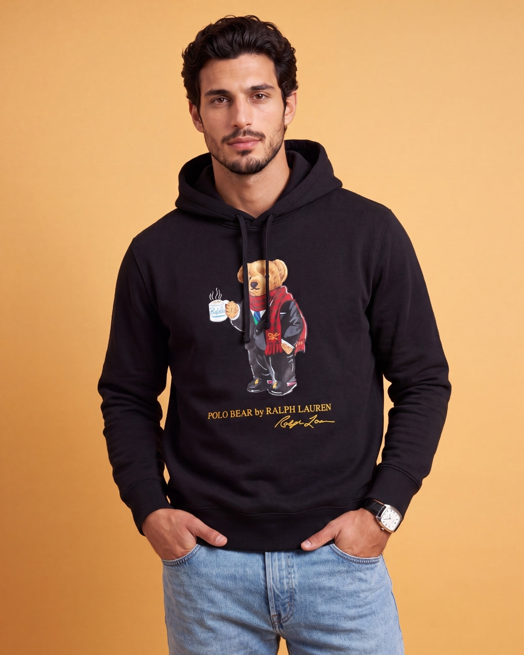 קפוצ׳ון דובי שחור Polo Ralph Lauren