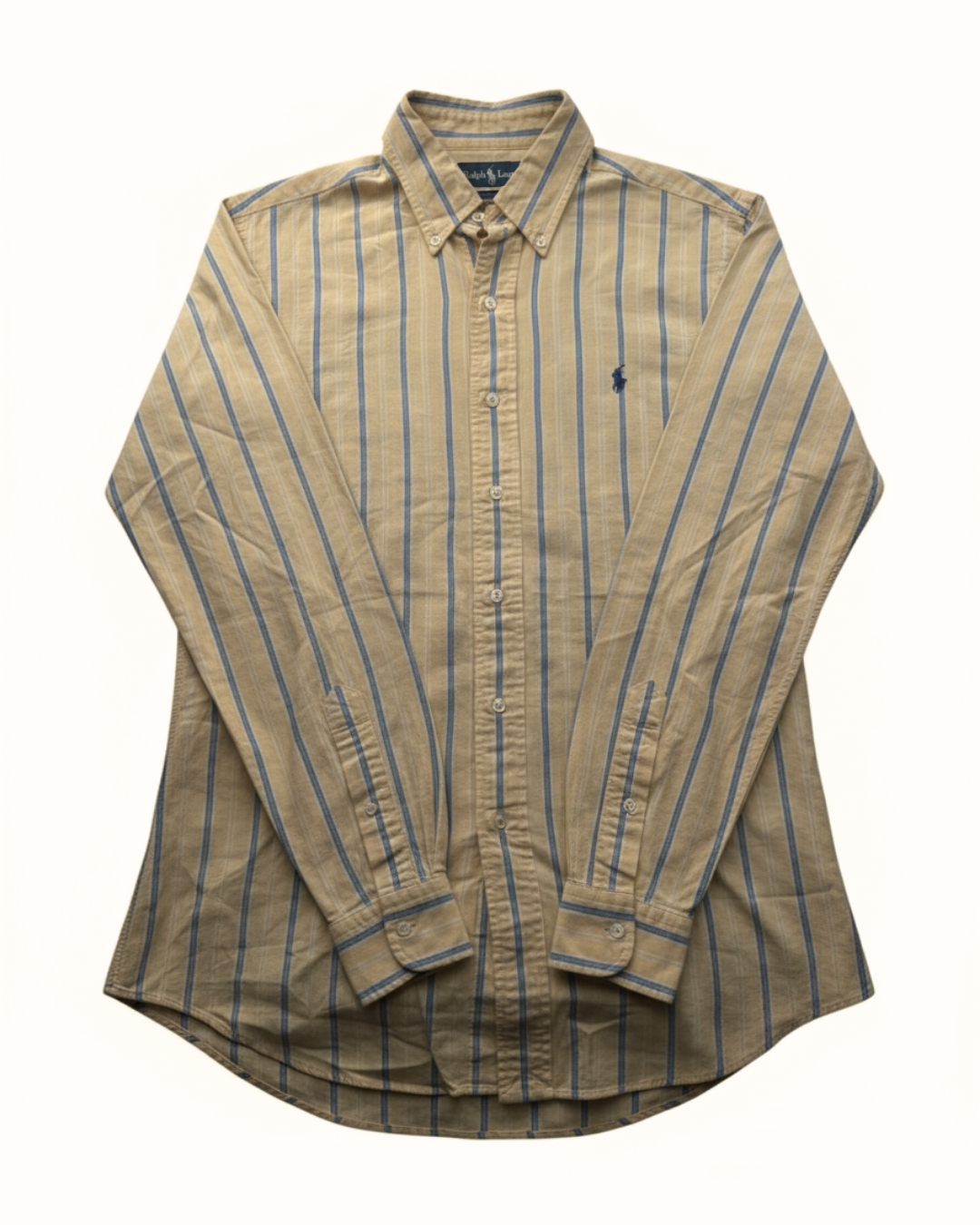 ‏RL Light Orange & Navy Logo Shirt