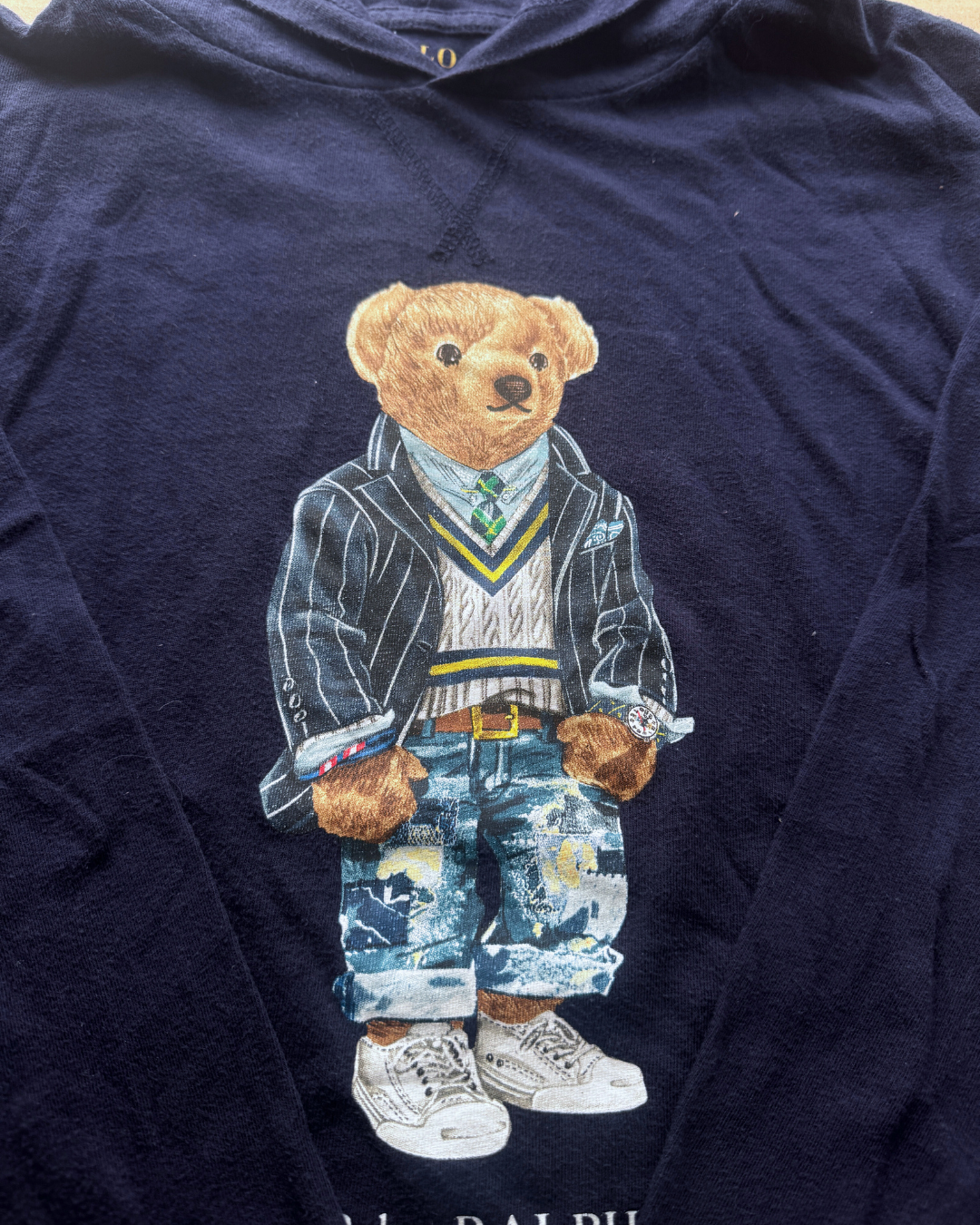 ‏RL Navy & Polo Bear Thin Hoodies