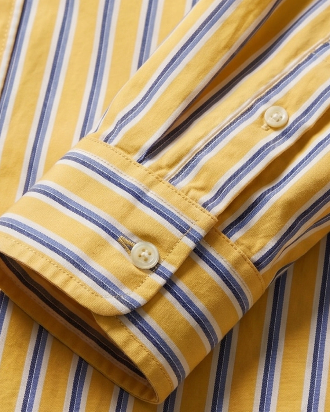 מכופתרת כותנה פסים צהוב לבן כחול לוגו תכלת Polo Ralph Lauren