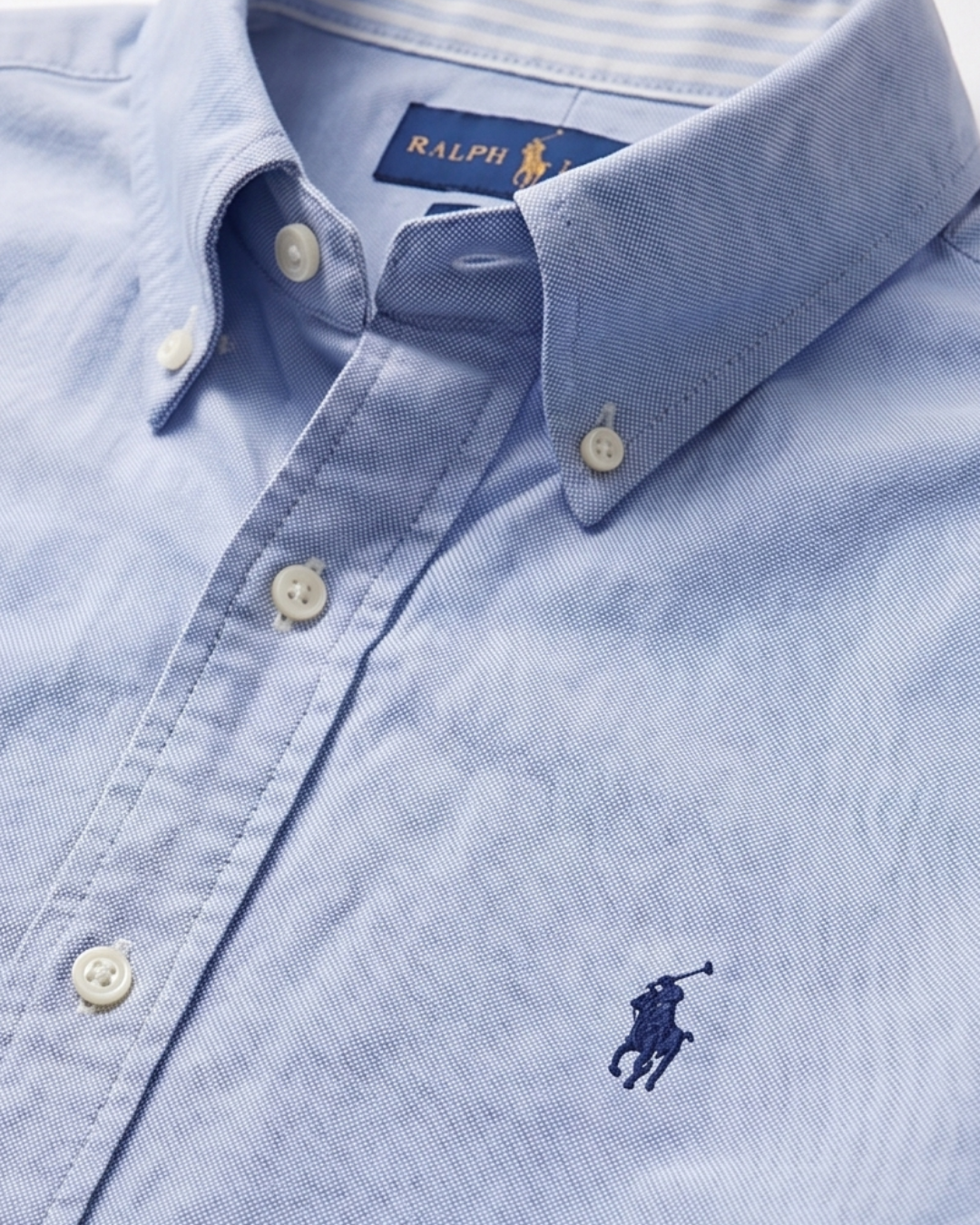 מכופתרת אוקספורד תכלת לוגו נייבי Polo Ralph Lauren