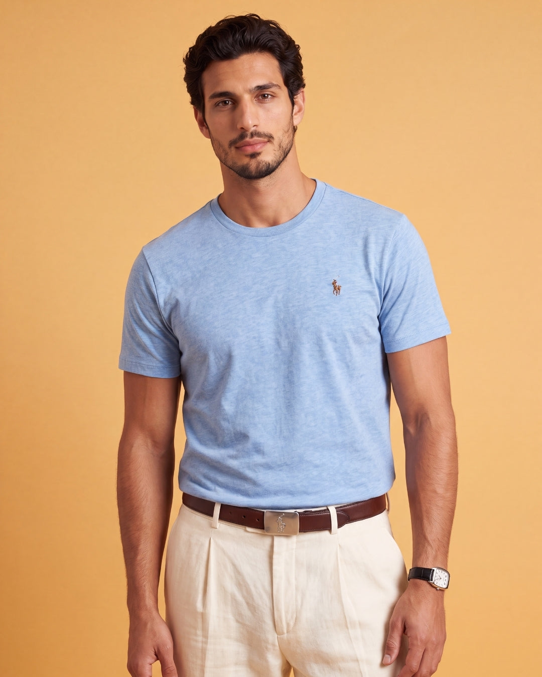 חולצת טי-שירט תכלת לוגו צבעוני Polo Ralph Lauren