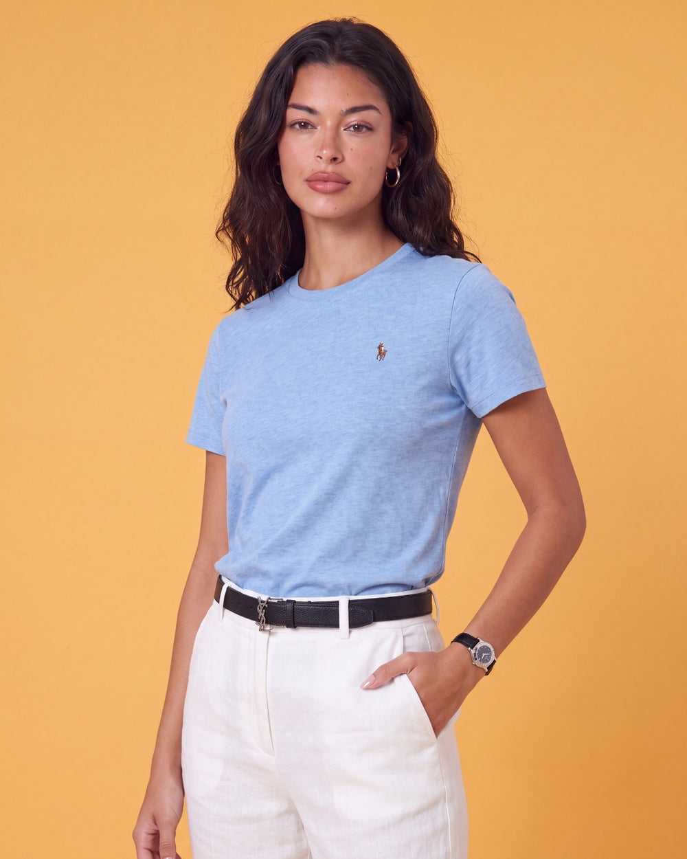 חולצת טי-שירט תכלת לוגו צבעוני Polo Ralph Lauren