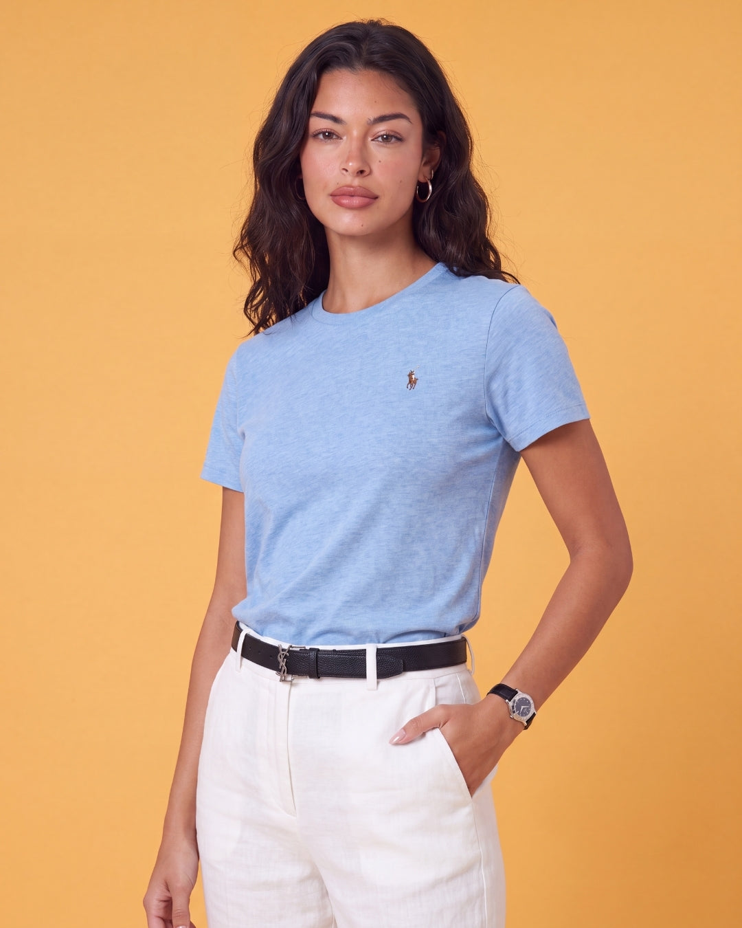 חולצת טי-שירט תכלת לוגו צבעוני Polo Ralph Lauren
