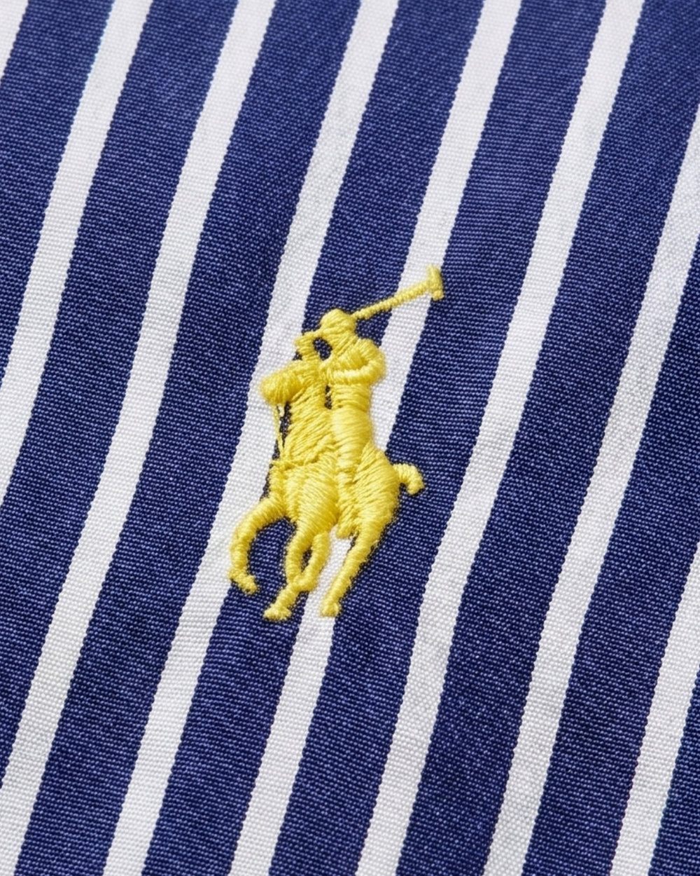 מכופתרת כותנה פסים נייבי-לבן לוגו זהב Polo Ralph Lauren