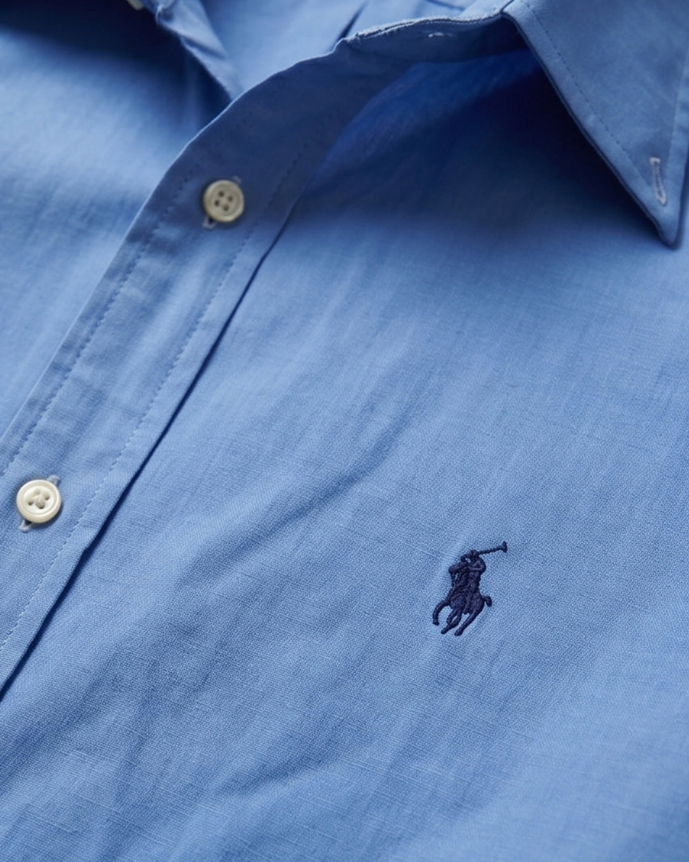 מכופתרת כותנה כחולה לוגו נייבי Polo Ralph Lauren