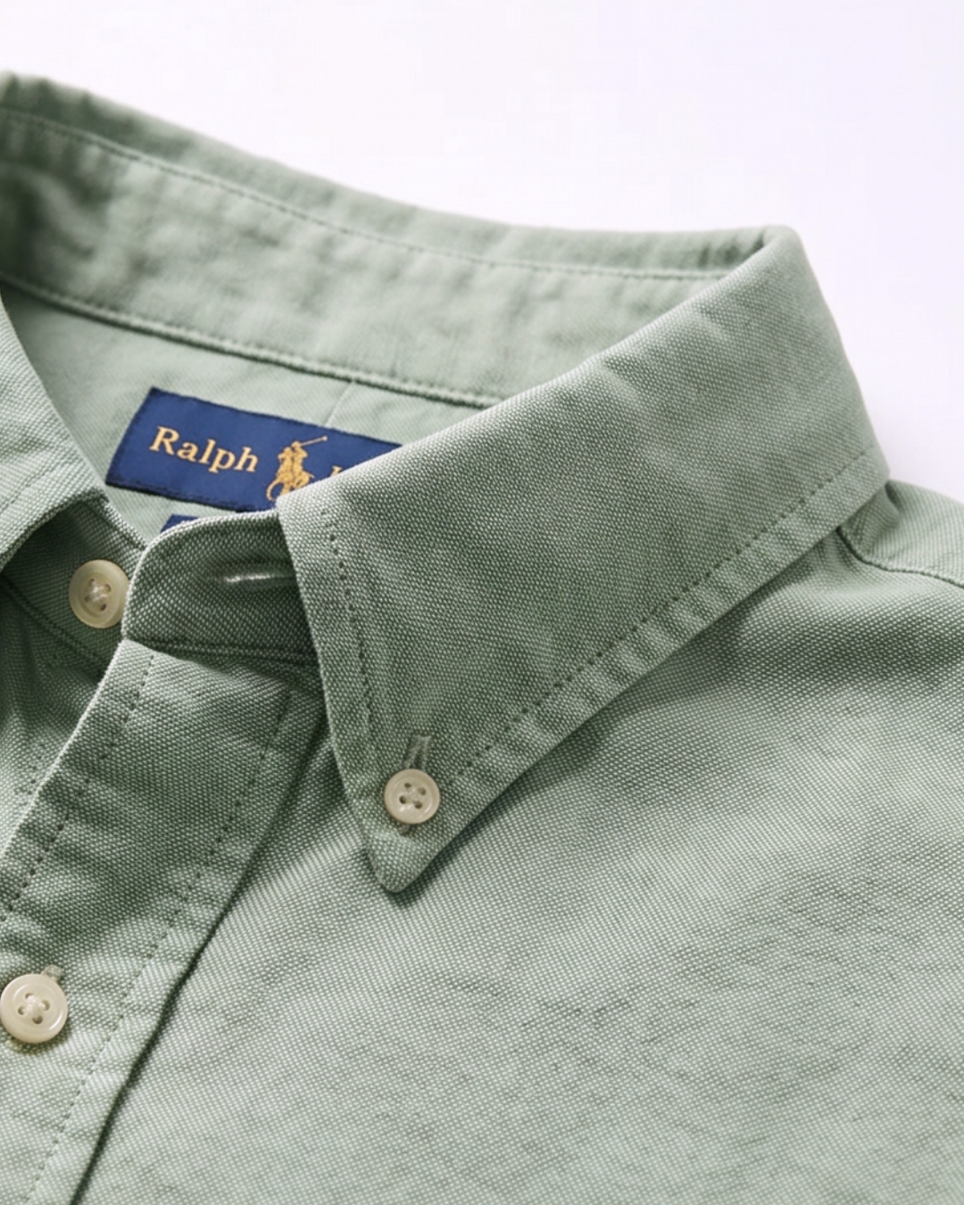 מכופתרת אוקספורד ירוק חמאה לוגו צבעוני Polo Ralph Lauren