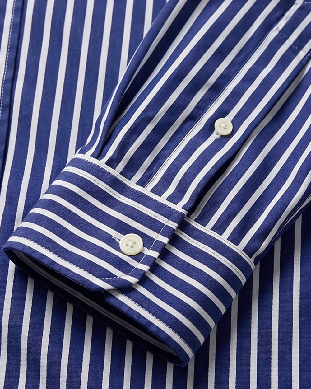 מכופתרת כותנה פסים נייבי-לבן לוגו זהב Polo Ralph Lauren