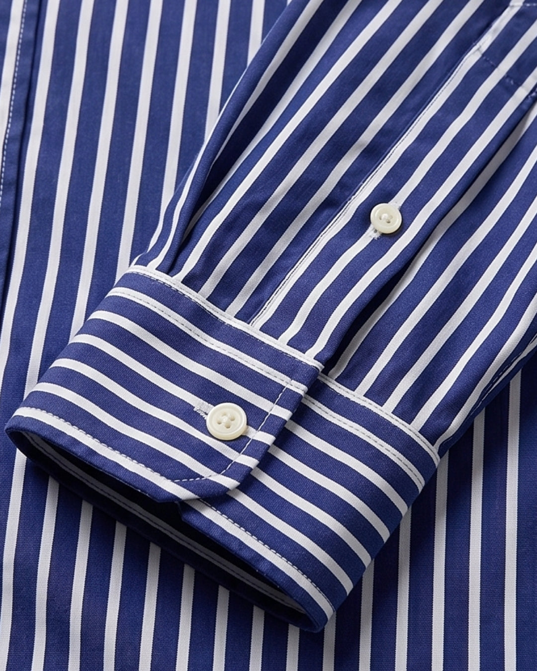 מכופתרת כותנה פסים נייבי-לבן לוגו זהב Polo Ralph Lauren