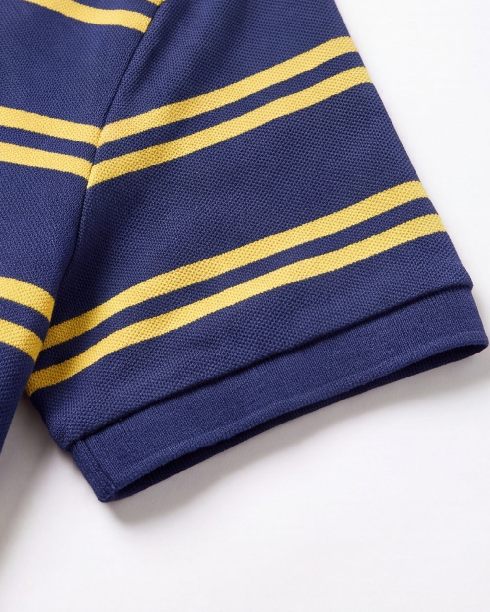 חולצת פולו בד פיקה פסים נייבי-צהוב לוגו אדום Polo Ralph Lauren