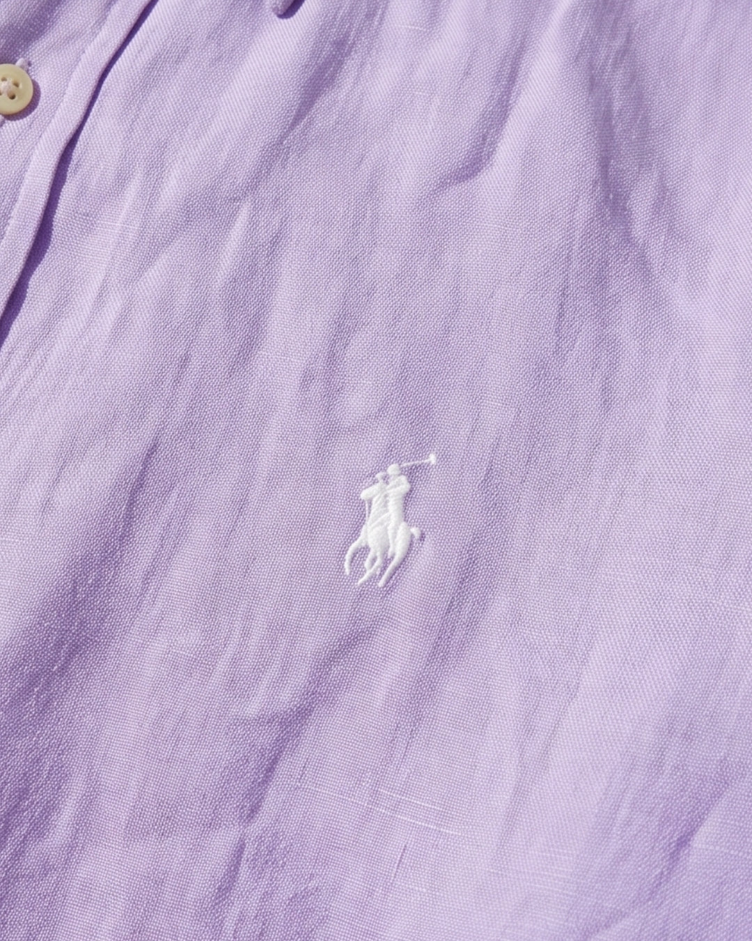 מכופתרת פשתן סגולה לוגו לבן Polo Ralph Lauren