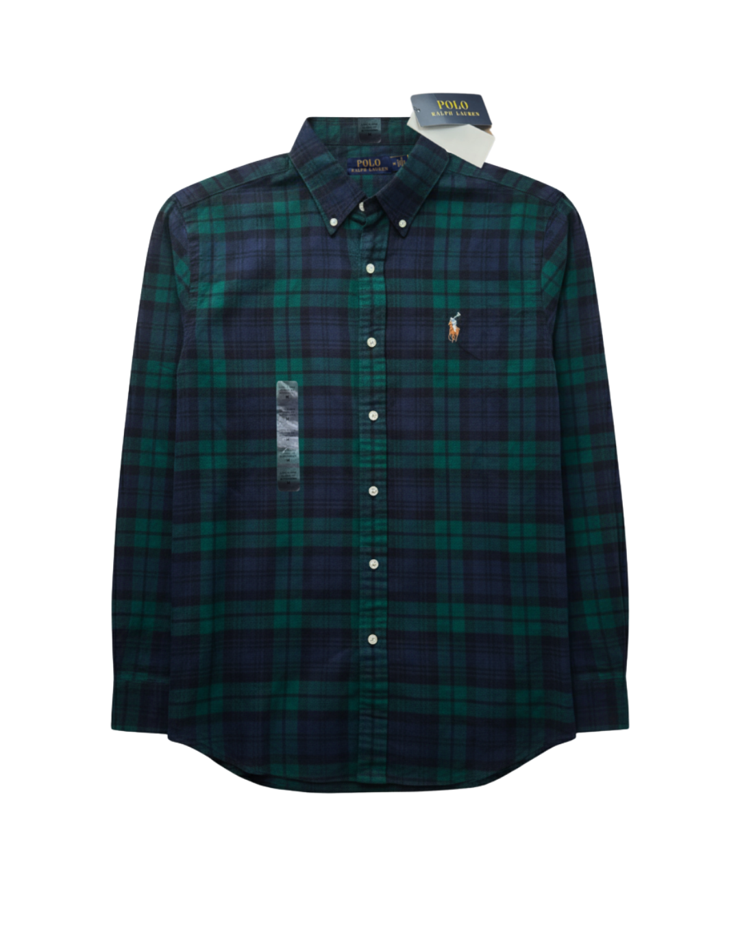 ‏RL Green Navy Black Plaid & Colorful Logo Shirt ( New )
