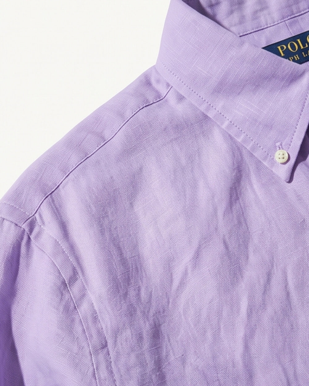מכופתרת פשתן סגולה לוגו לבן Polo Ralph Lauren