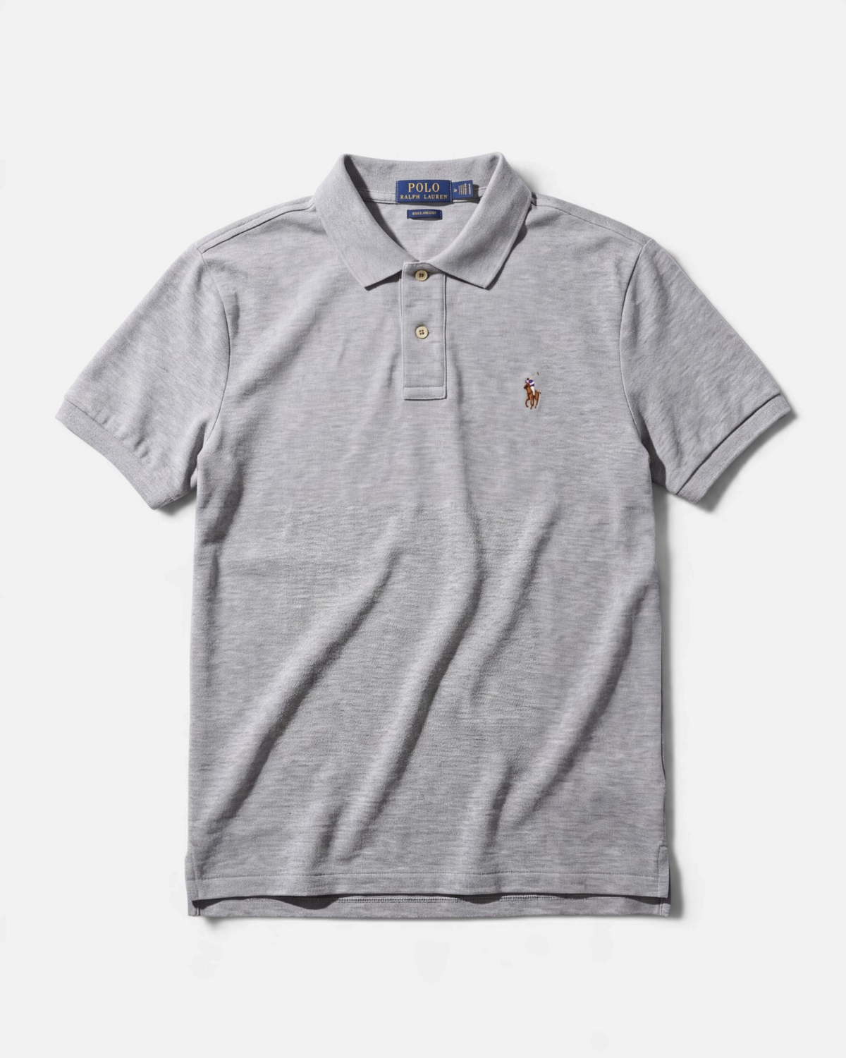 חולצת פולו אפורה לוגו צבעוני Polo Ralph Lauren
