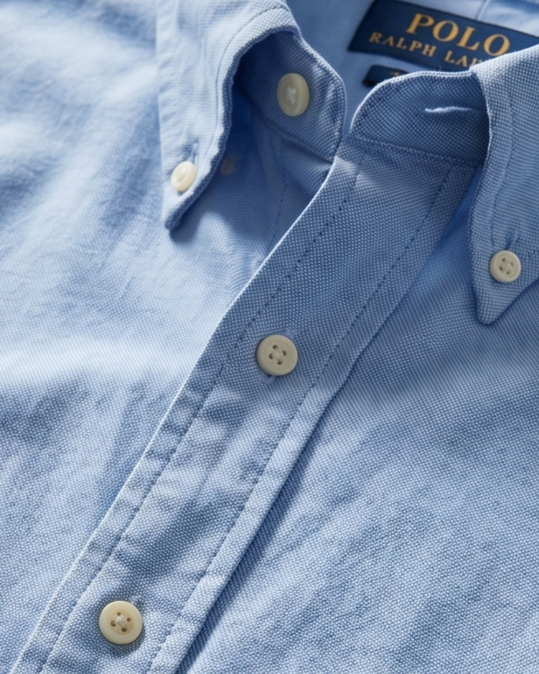 מכופתרת כותנה תכלת לוגו צבעוני Polo Ralph Lauren