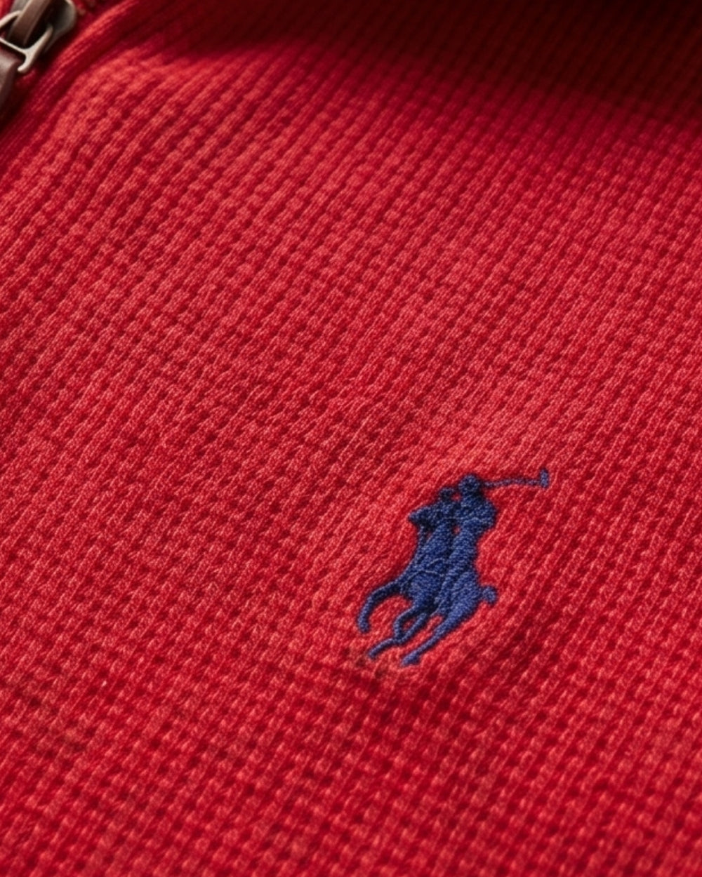 סריג חצי רוכסן אדום לוגו נייבי Polo Ralph Lauren