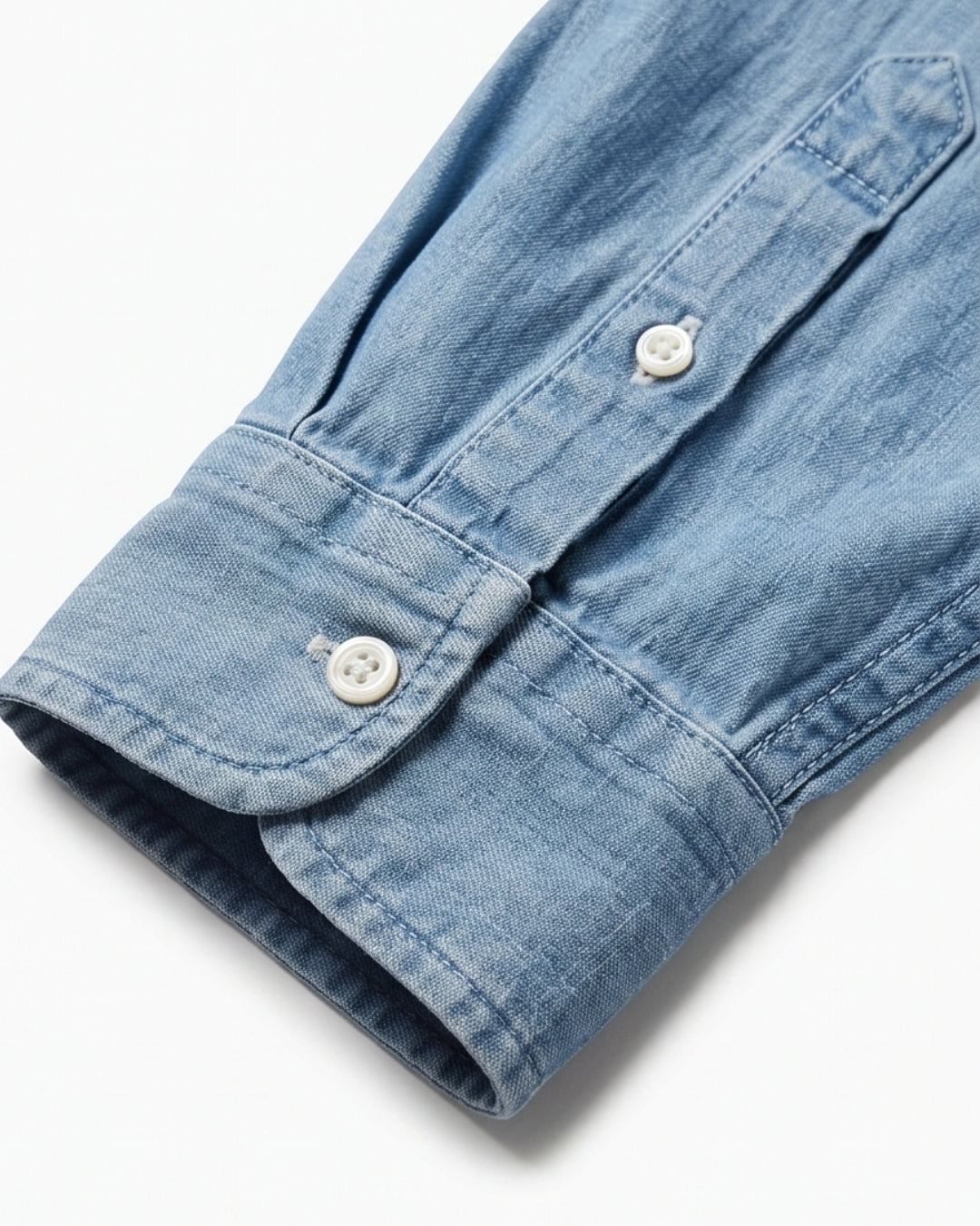 מכופתרת גינס כחול בהיר לוגו צבעוני Polo Ralph Lauren