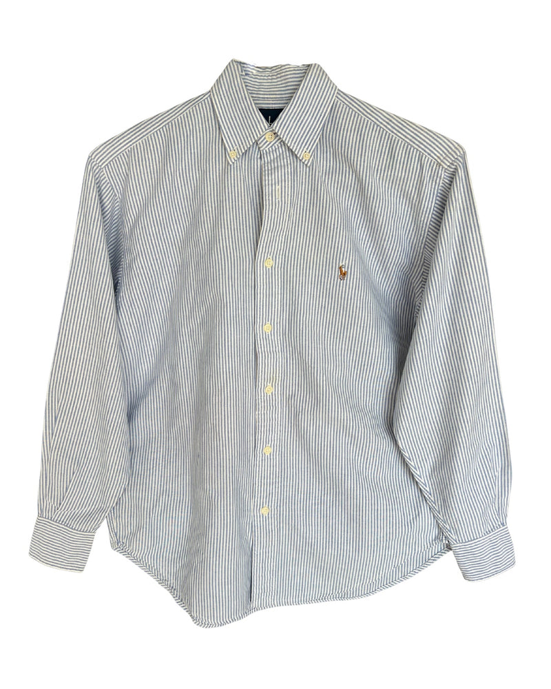 ‏RL Blue Stripes & Colorful Logo Shirt