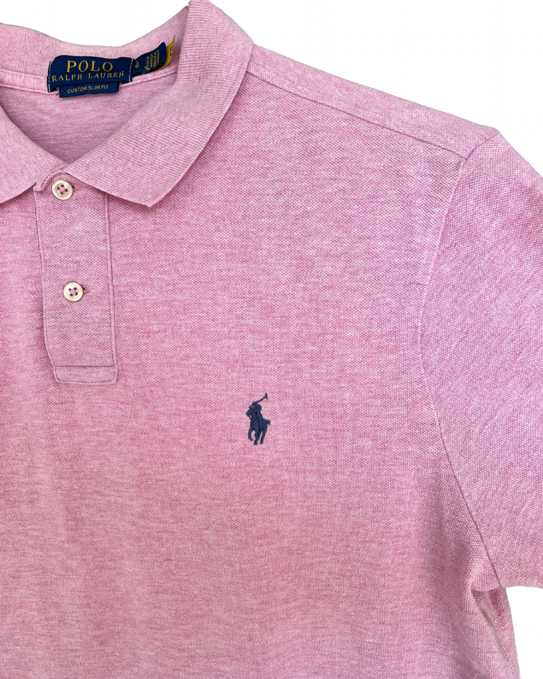 ‏RL Pink & Navy Logo Polo Shirt