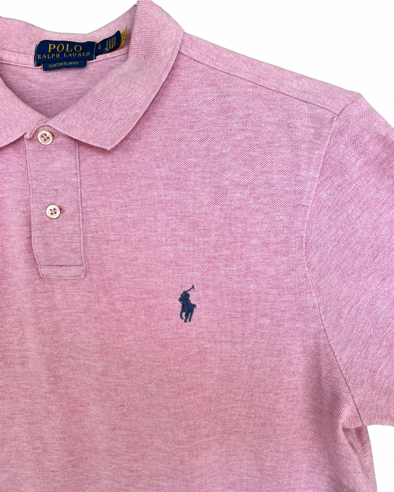 ‏RL Pink & Navy Logo Polo Shirt