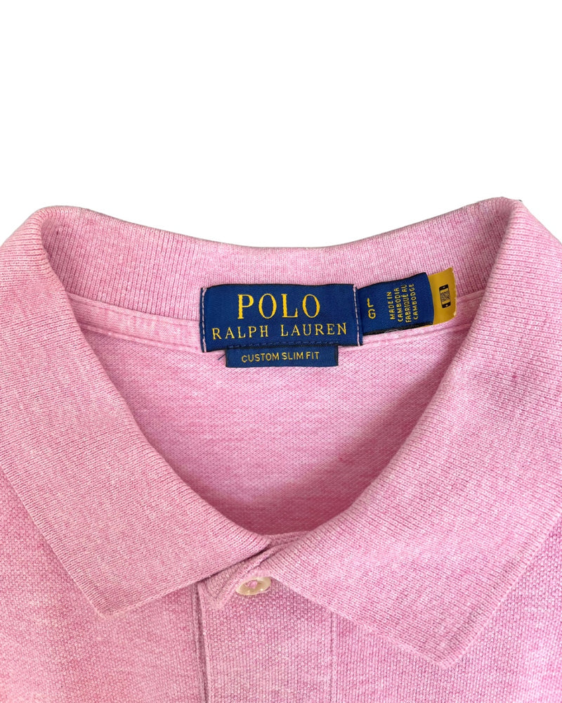 ‏RL Pink & Navy Logo Polo Shirt