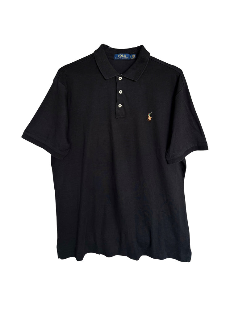 ‏RL Black & Colorful Logo Soft Polo Shirt