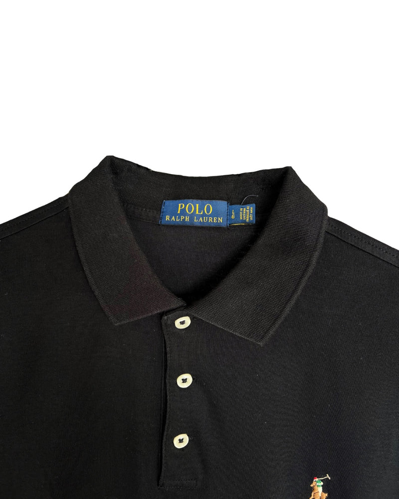 ‏RL Black & Colorful Logo Soft Polo Shirt