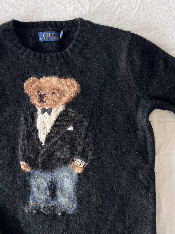 Black teddy bear sweater