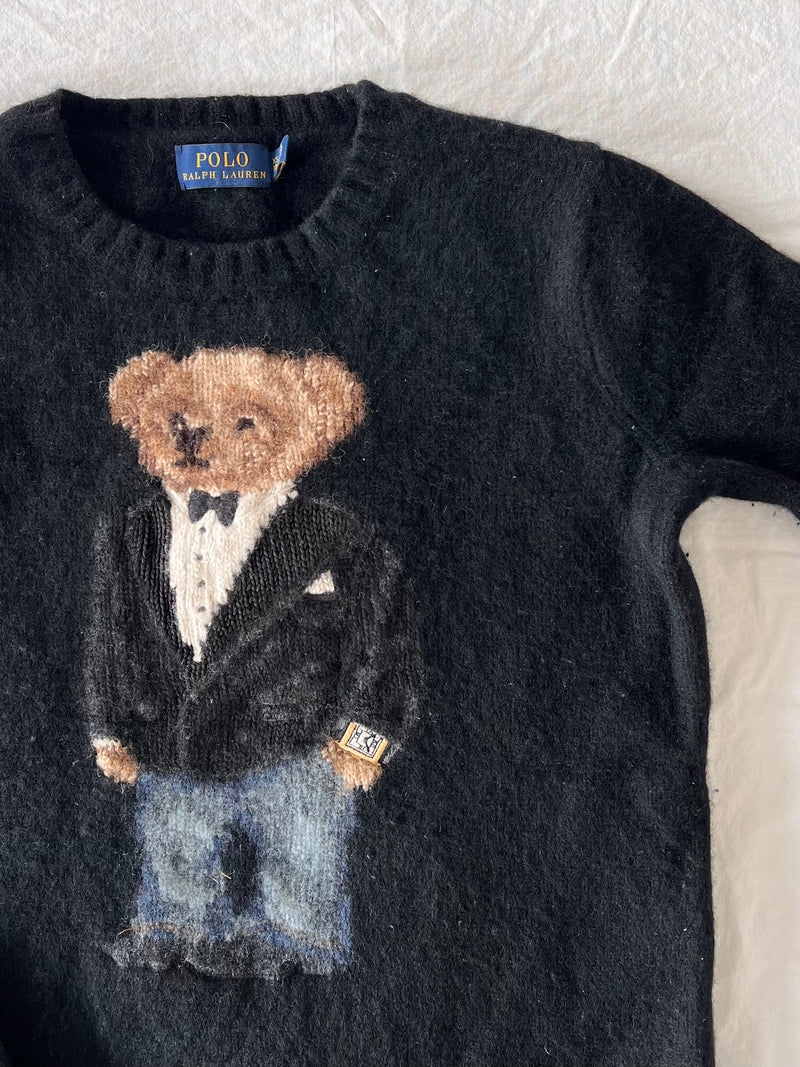 Black teddy bear sweater