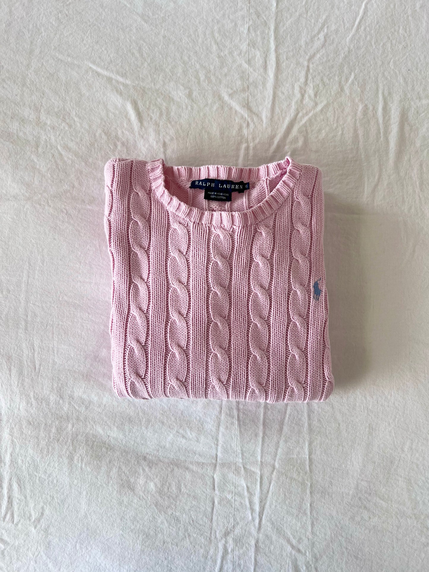 Baby pink cable knit sweater