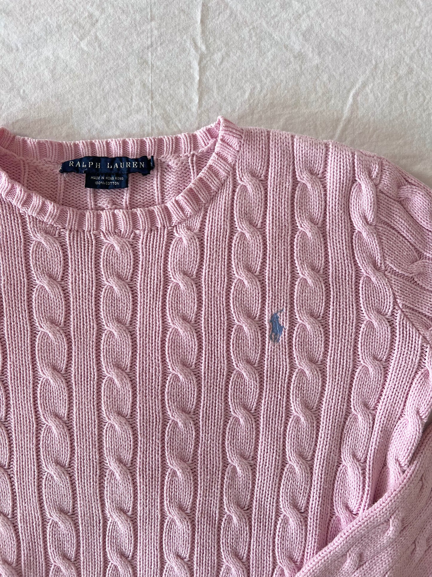 Baby pink cable knit sweater