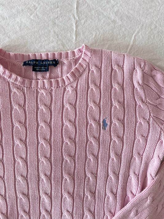 Baby pink cable knit sweater