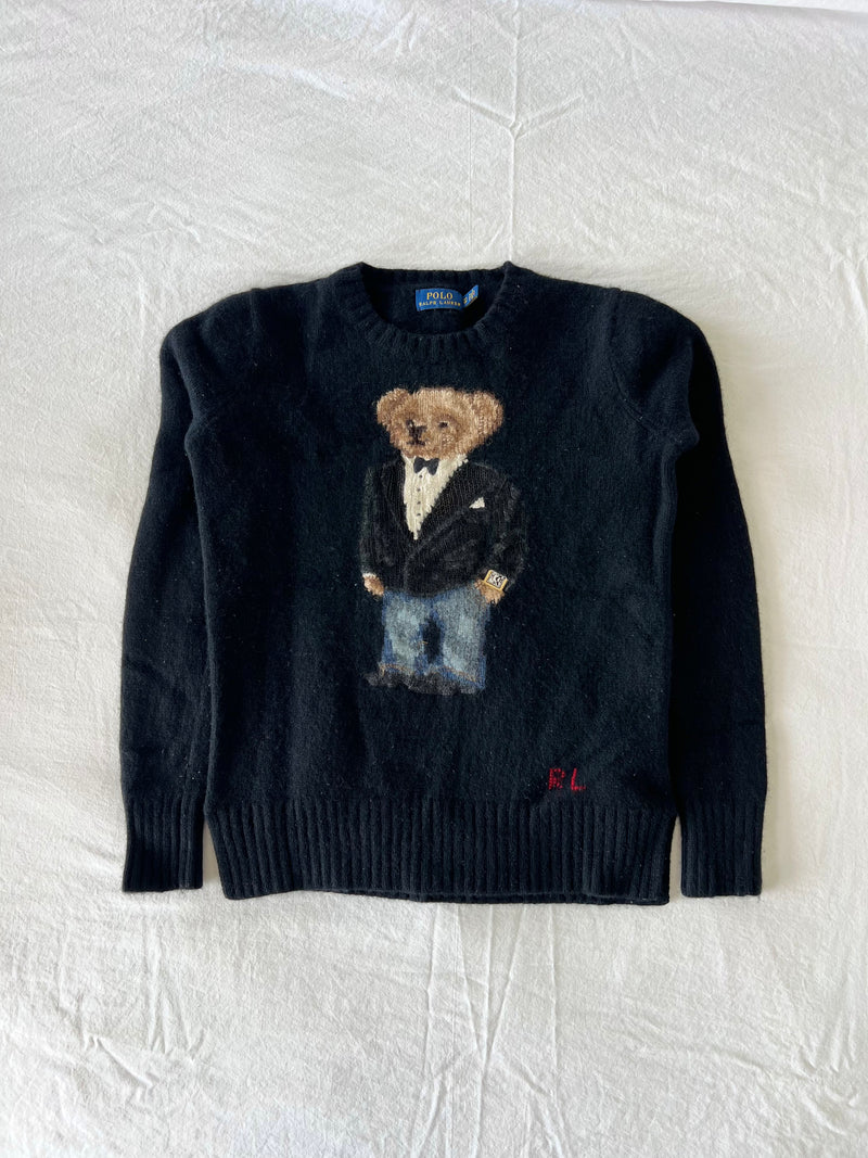 Black teddy bear sweater