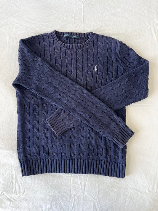 Navy cable knit sweater