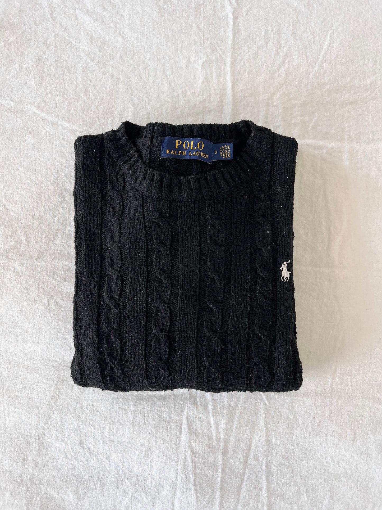 Black cable knit sweater