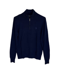 ‏RL Navy & Navy Logo Half-Zip