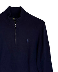 ‏RL Navy & Navy Logo Half-Zip