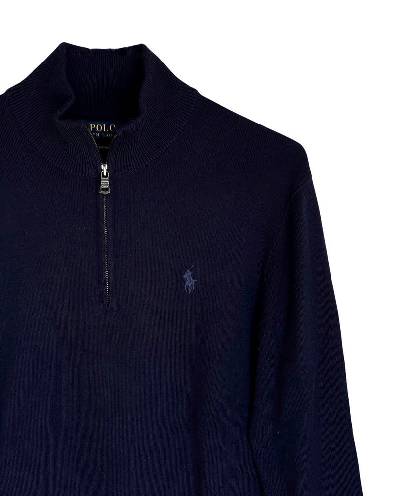 ‏RL Navy & Navy Logo Half-Zip