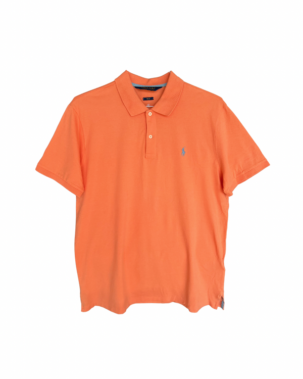RL Orange & Light Blue Logo Polo Shirt