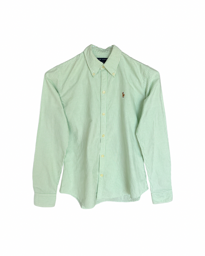 RL Green Stripes & Colorful Logo Shirt