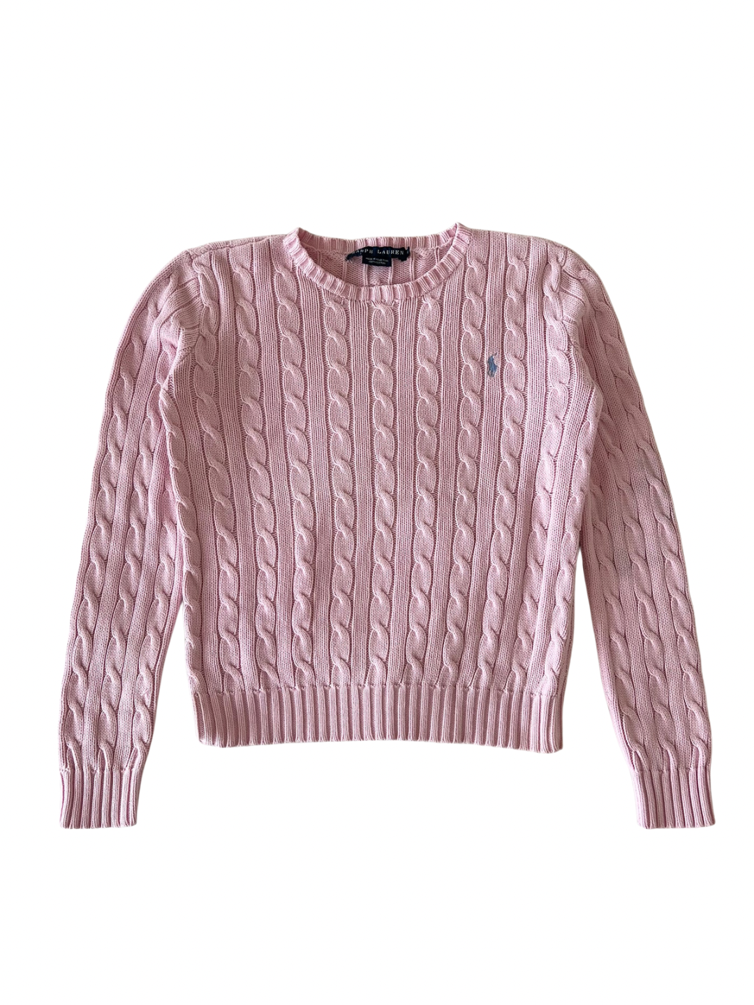 Baby pink cable knit sweater