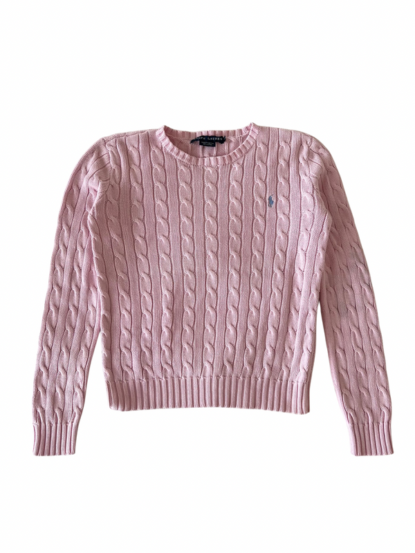 Baby pink cable knit sweater