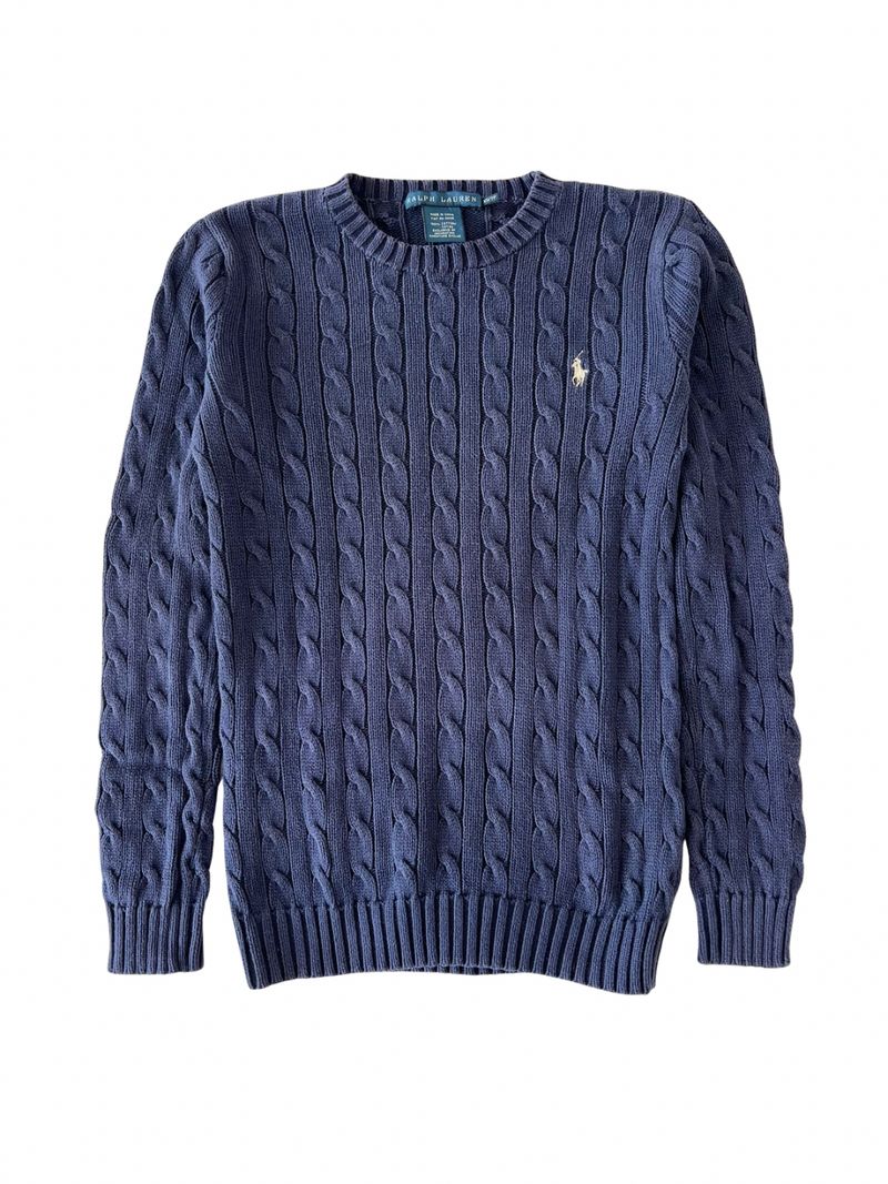 Navy cable knit sweater