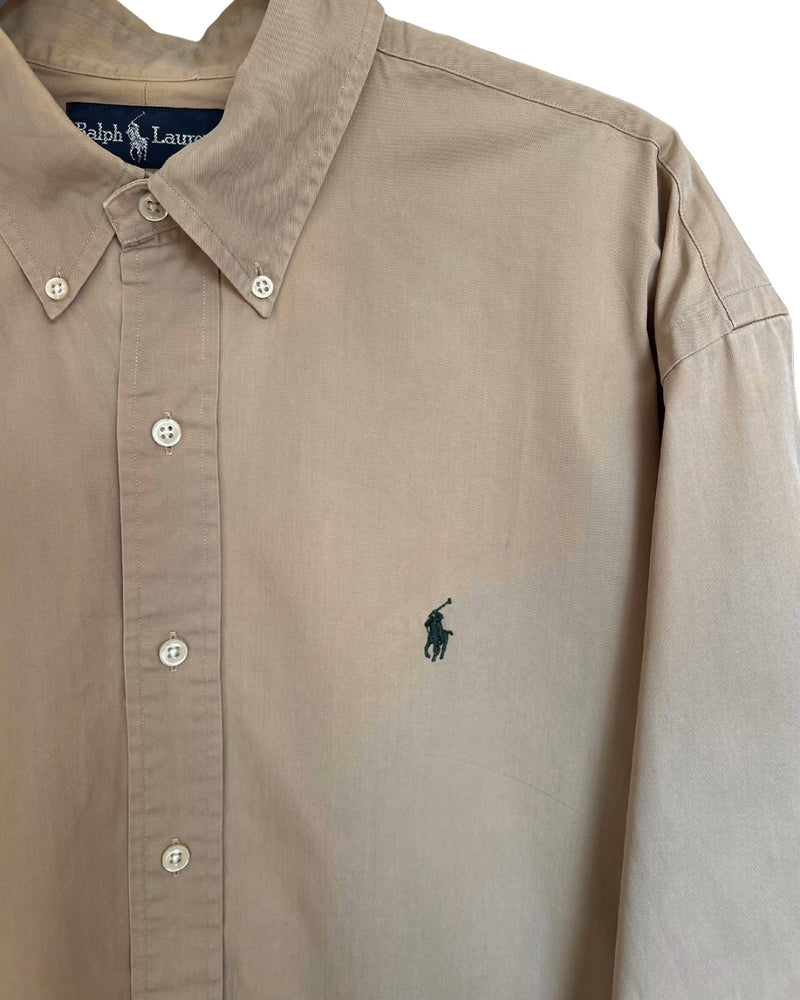 ‏RL Camel & Forest Green Logo Shirt