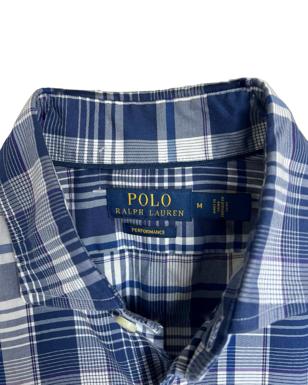 ‏RL Blue & White Plaid Shirt