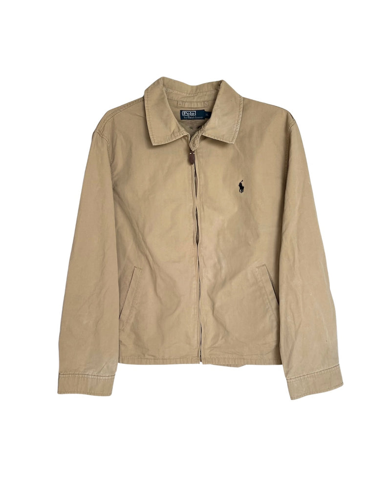 ‏RL Walnut & Navy Logo Bomber Jacket (Vintage)