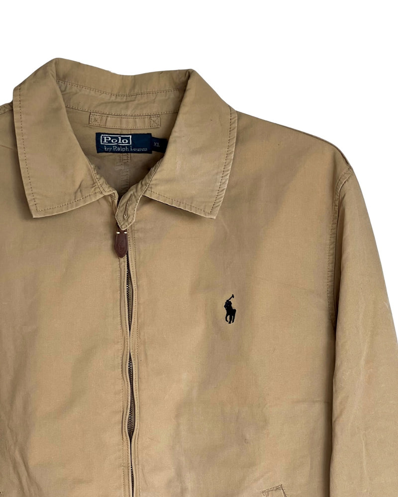 ‏RL Walnut & Navy Logo Bomber Jacket (Vintage)